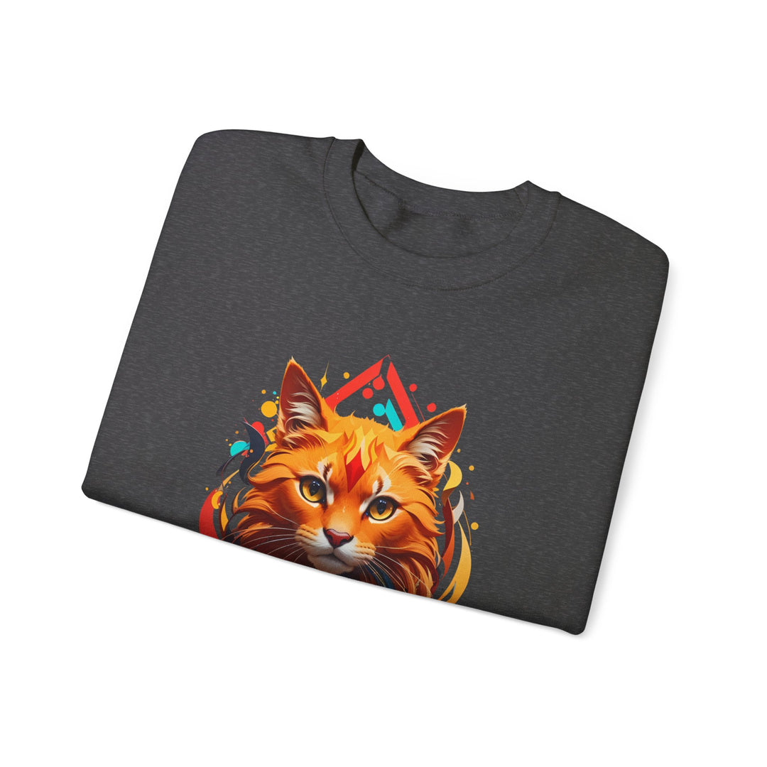 Flame Spirit Cat Sweatshirt - Wildfire Whiskers