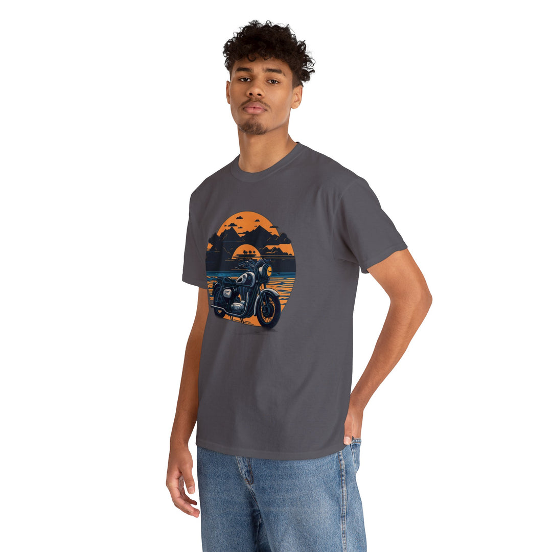 Vintage Bike Unisex Heavy Cotton Tee - Wave Fusions