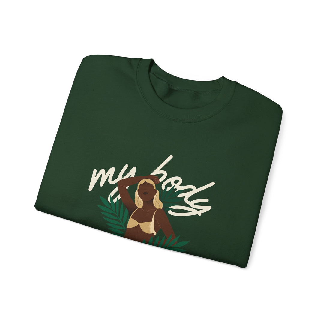 My Body! Your Distraction Golden Glow Tropical Sweatshirt