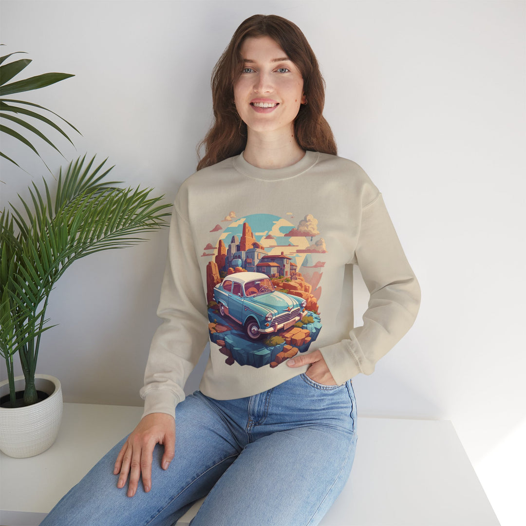 Vintage Car Sky City Sweatshirt - Vintage City Fashion