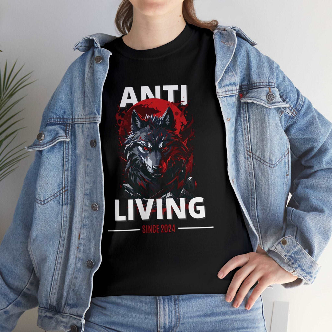 Anti-Living Wolf T-shirt - Dark Rebel Attire