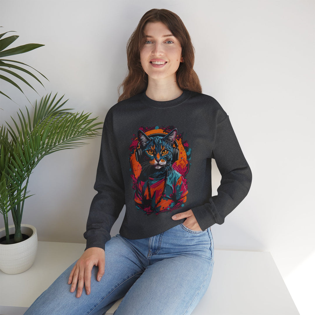 Rhythm and Purr Cat Sweatshirt - Tune In Style