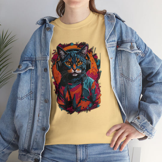 Rhythm and Purr Cat T-Shirt - Tune In Style