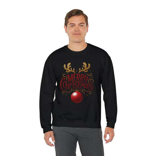 Deer Antlers Merry Christmas Unisex Sweatshirt - Wave Fusions