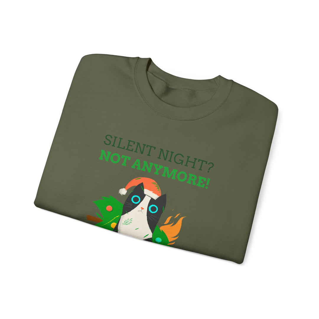 Silent Night Chaos Cat Christmas Sweatshirt