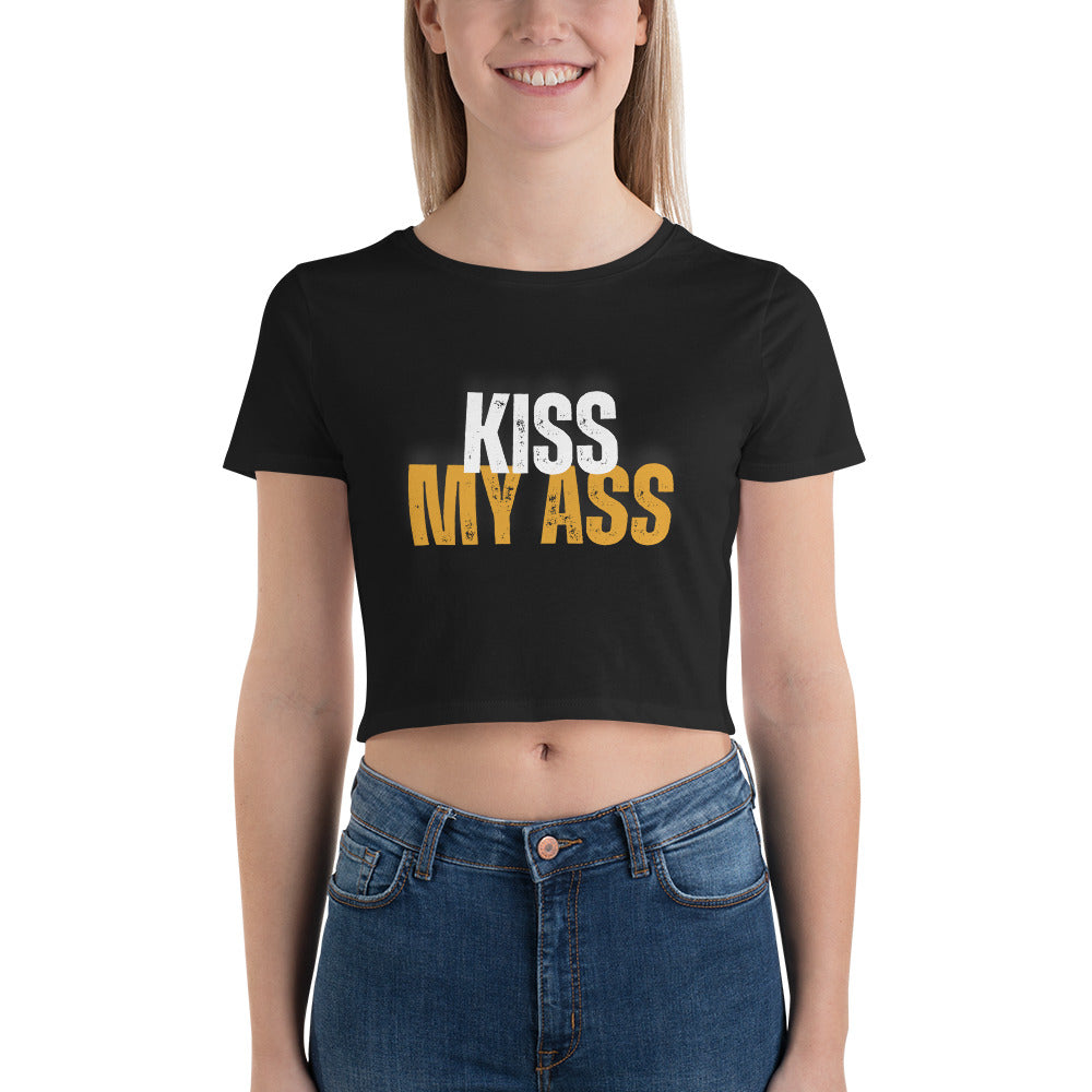 Kiss My Ass Women’s Crop Tee - Wave Fusions