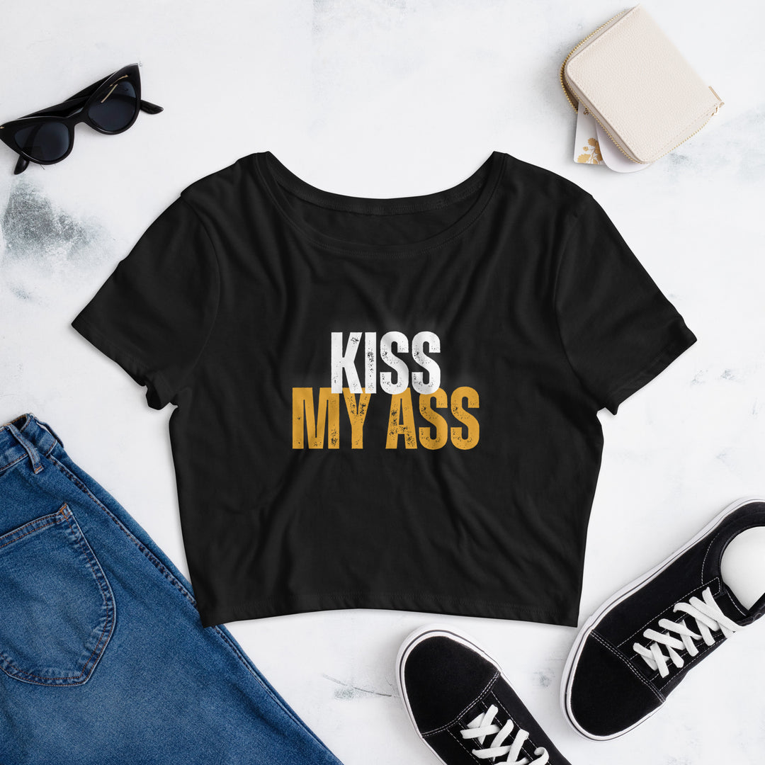 Kiss My Ass Women’s Crop Tee - Wave Fusions