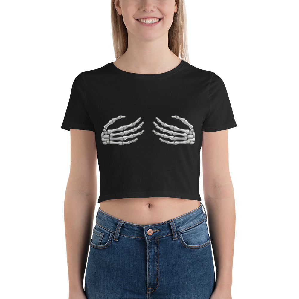 Skeleton Hands Women’s Crop Tee - Wave Fusions