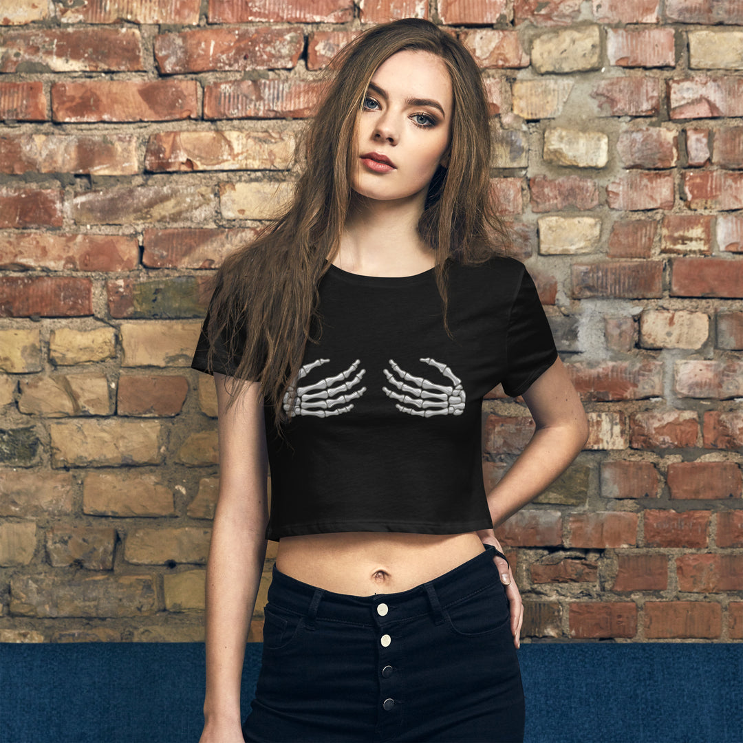 Skeleton Hands Women’s Crop Tee - Wave Fusions