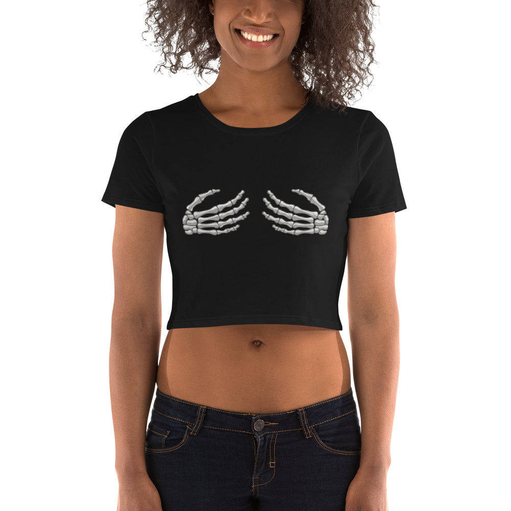 Skeleton Hands Women’s Crop Tee - Wave Fusions