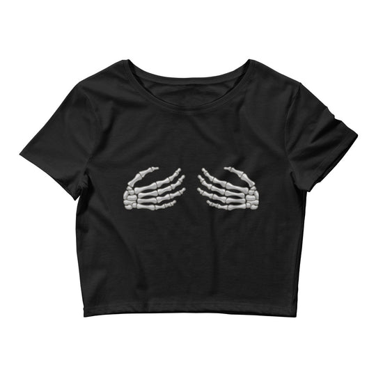 Skeleton Hands Women’s Crop Tee - Wave Fusions