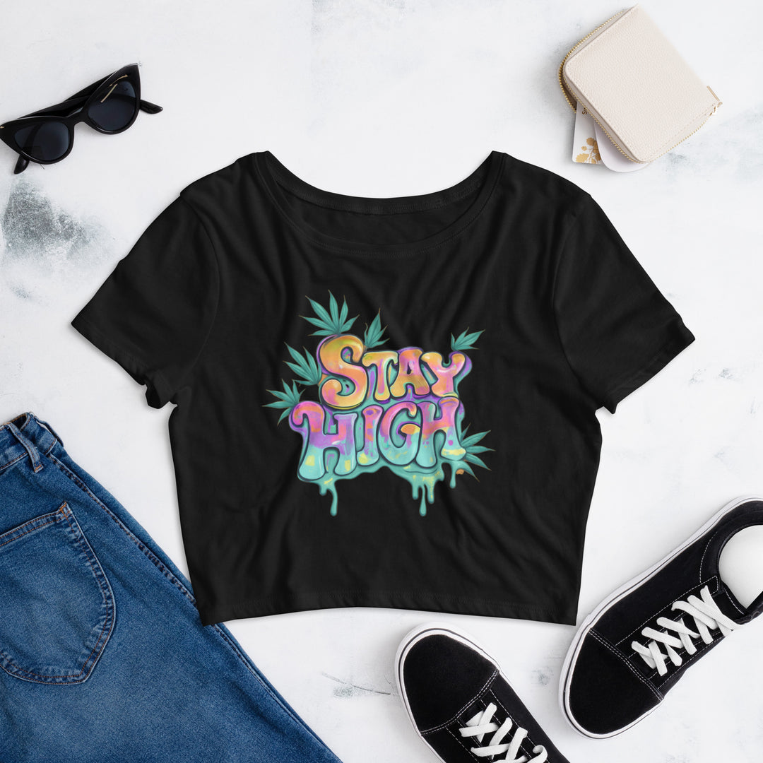 Stay High Women’s Crop Tee - Wave Fusions