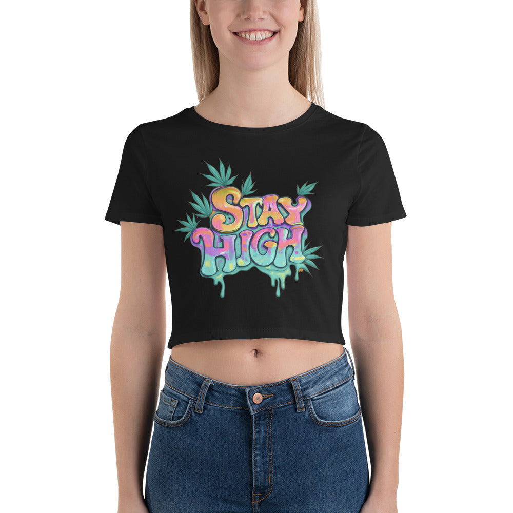 Stay High Women’s Crop Tee - Wave Fusions