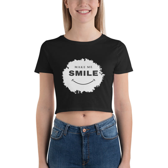 Make Me Smile Women’s Crop Tee - Wave Fusions