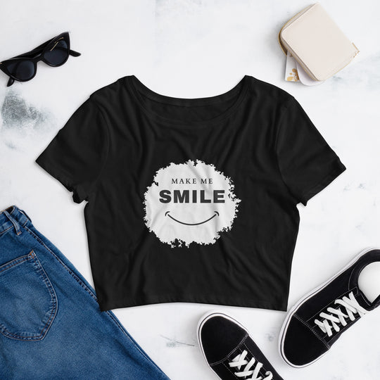 Make Me Smile Women’s Crop Tee - Wave Fusions