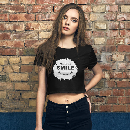 Make Me Smile Women’s Crop Tee - Wave Fusions