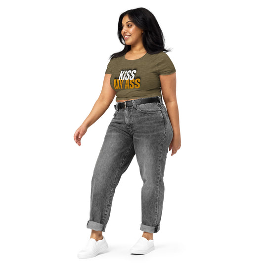 Kiss My Ass Women’s Crop Tee - Wave Fusions