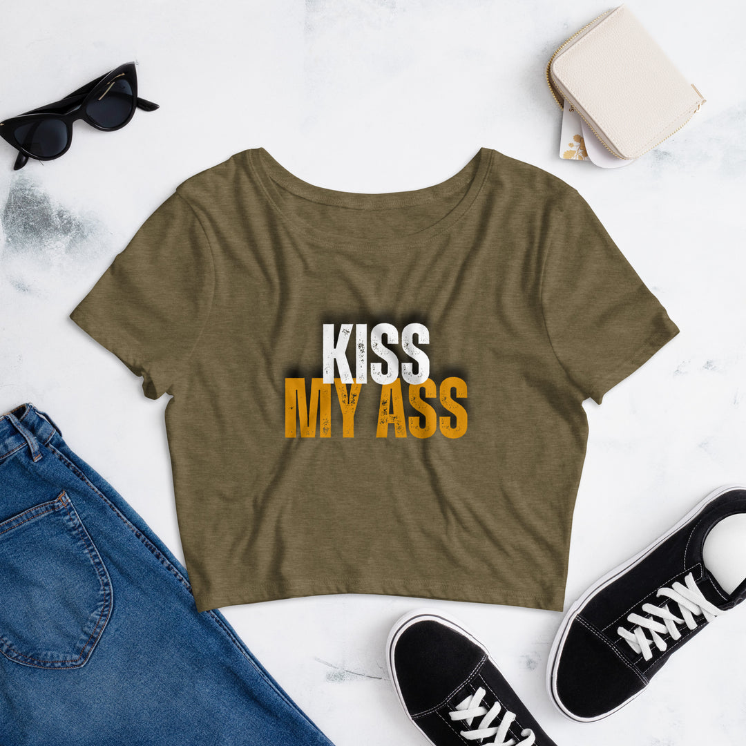 Kiss My Ass Women’s Crop Tee - Wave Fusions