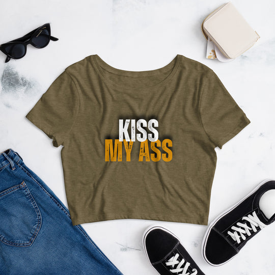 Kiss My Ass Women’s Crop Tee - Wave Fusions