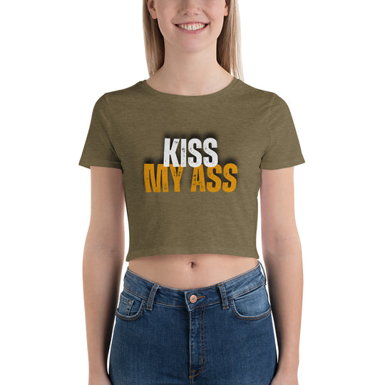 Kiss My Ass Women’s Crop Tee - Wave Fusions