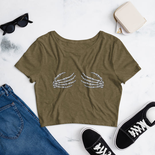 Skeleton Hands Women’s Crop Tee - Wave Fusions