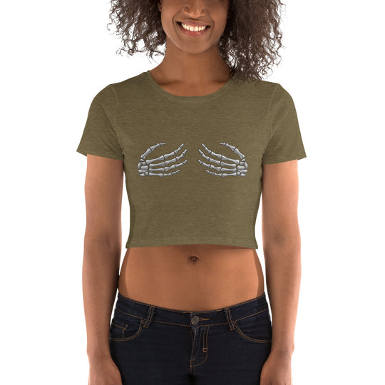 Skeleton Hands Women’s Crop Tee - Wave Fusions