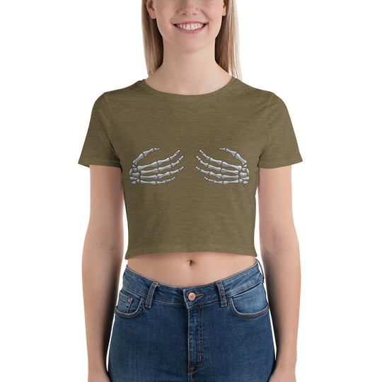 Skeleton Hands Women’s Crop Tee - Wave Fusions