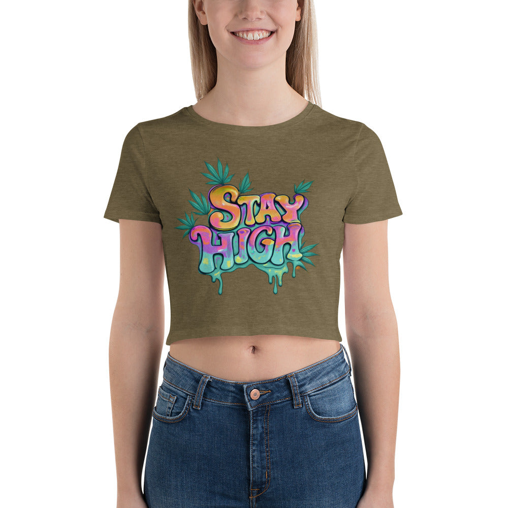 Stay High Women’s Crop Tee - Wave Fusions