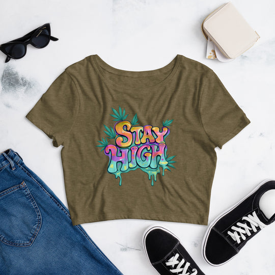 Stay High Women’s Crop Tee - Wave Fusions