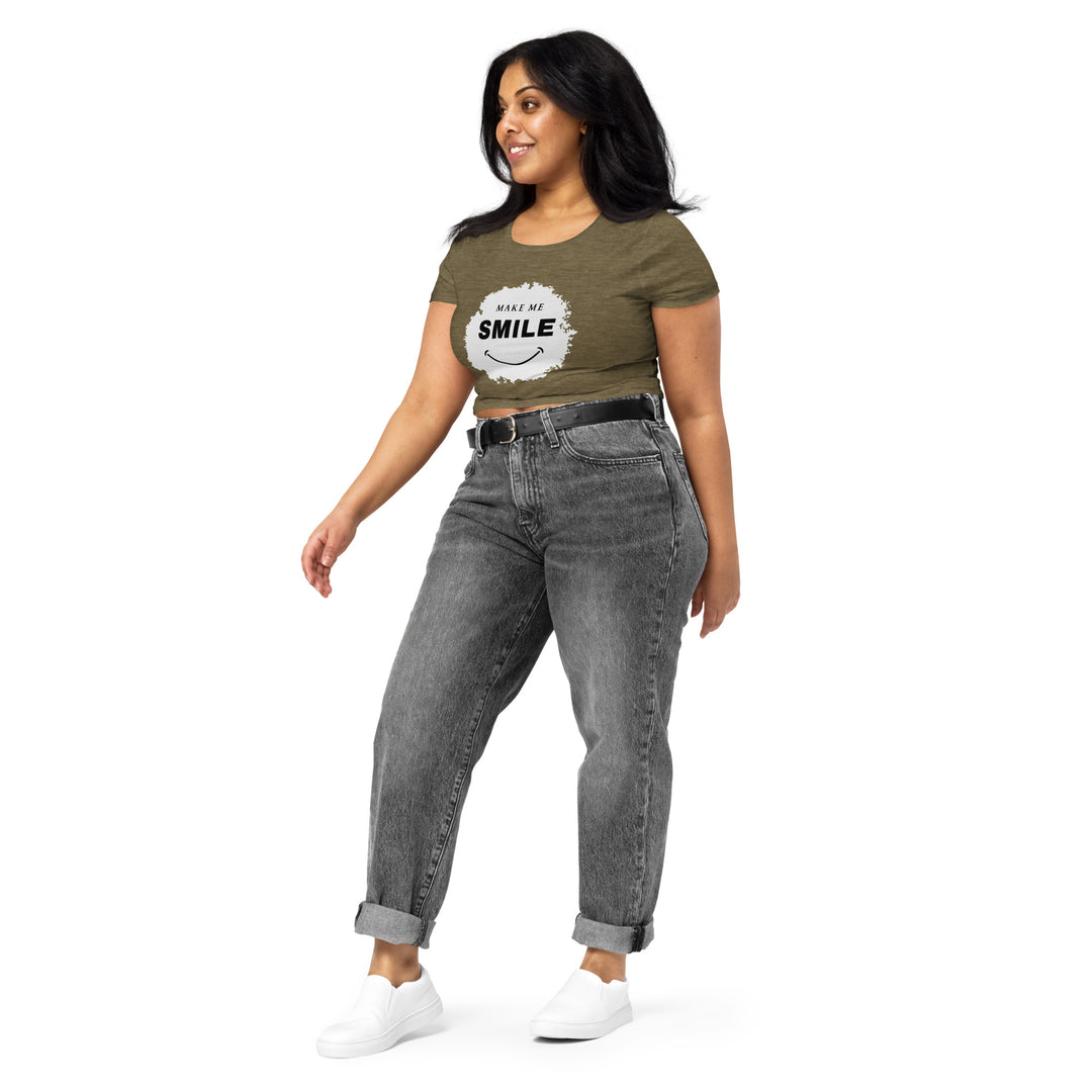 Make Me Smile Women’s Crop Tee - Wave Fusions