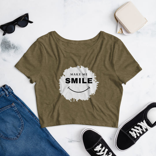 Make Me Smile Women’s Crop Tee - Wave Fusions