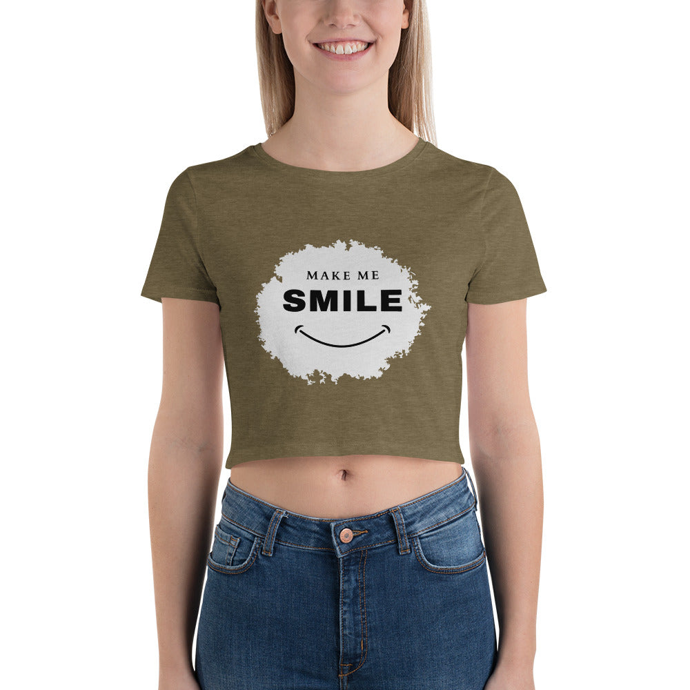 Make Me Smile Women’s Crop Tee - Wave Fusions