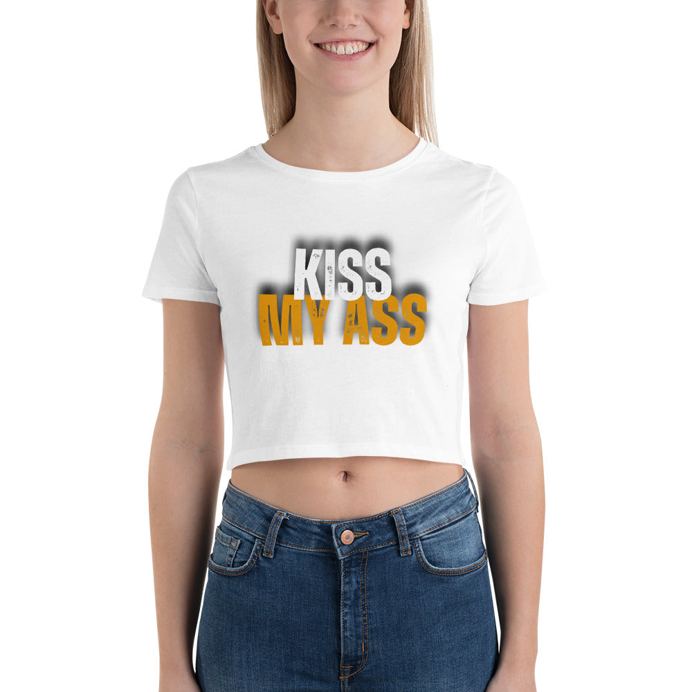 Kiss My Ass Women’s Crop Tee - Wave Fusions