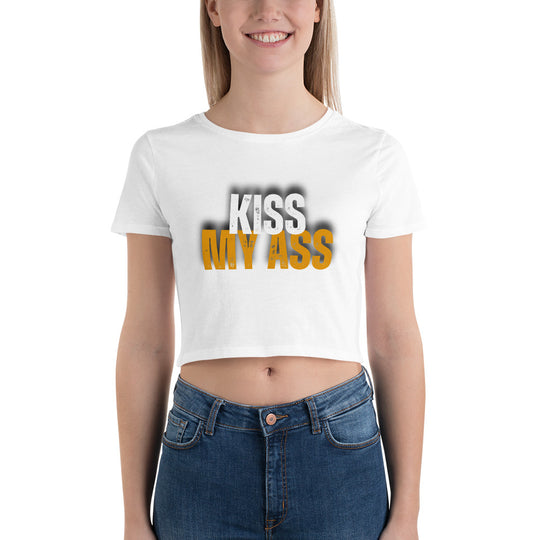 Kiss My Ass Women’s Crop Tee - Wave Fusions