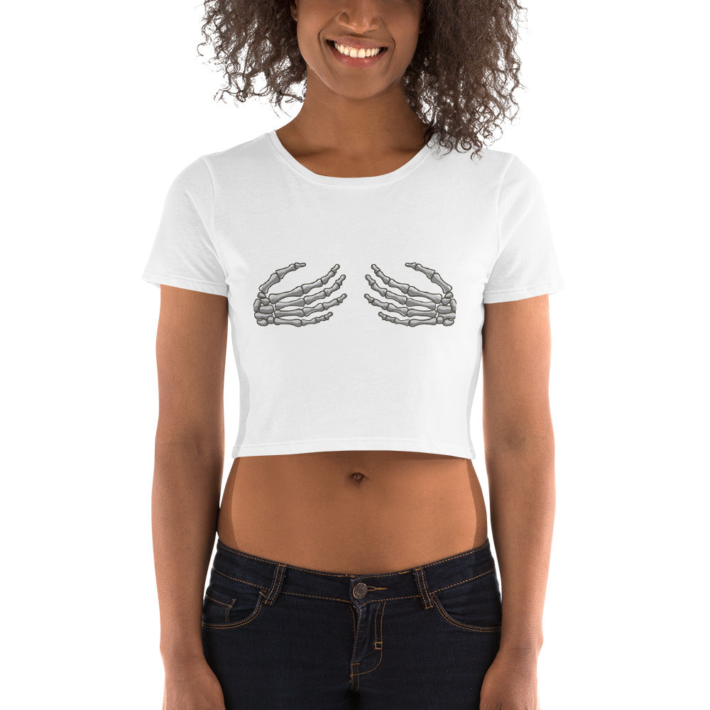 Skeleton Hands Women’s Crop Tee - Wave Fusions