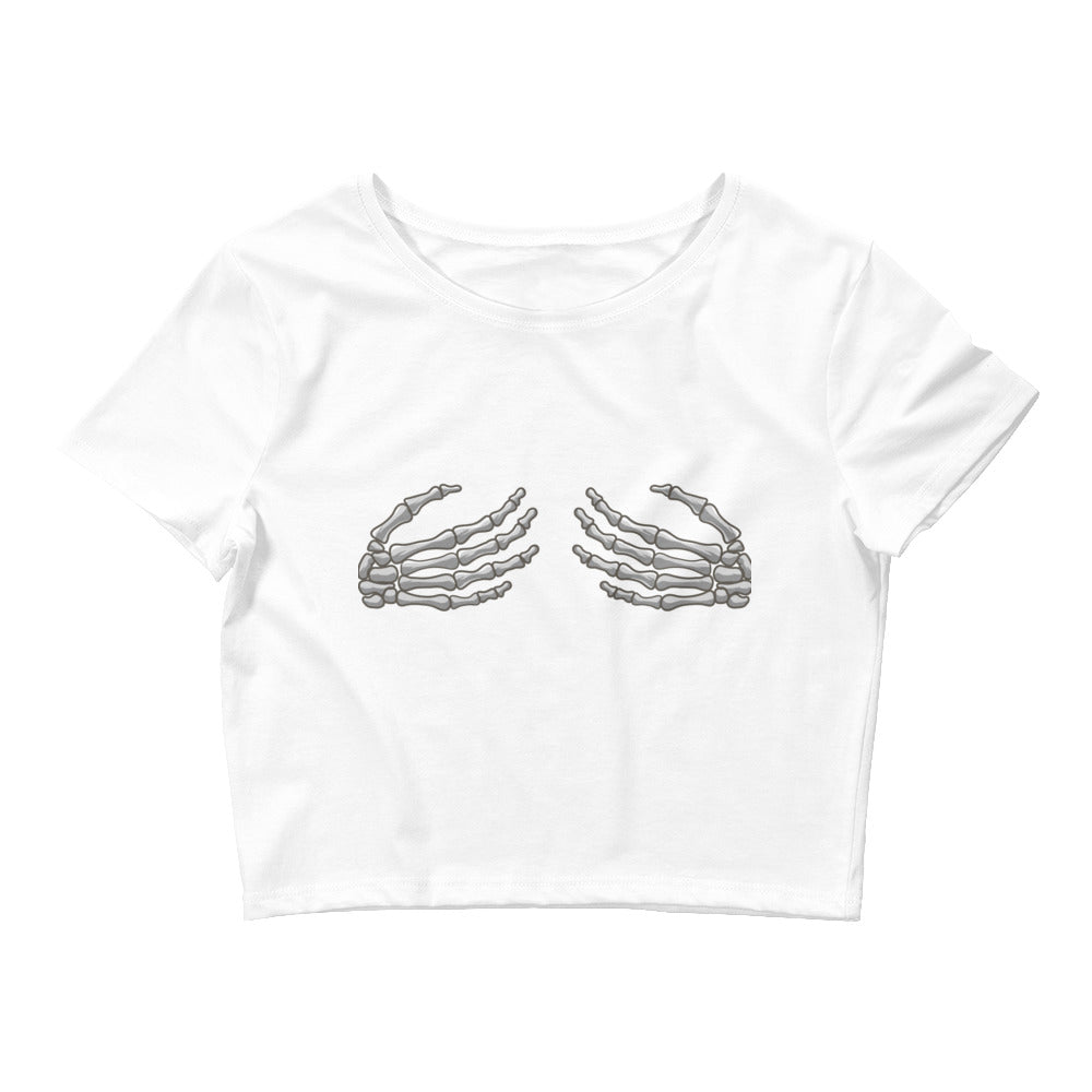 Skeleton Hands Women’s Crop Tee - Wave Fusions