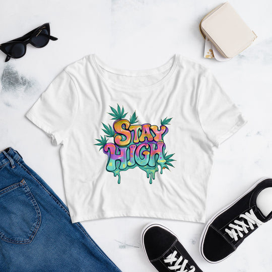 Stay High Women’s Crop Tee - Wave Fusions