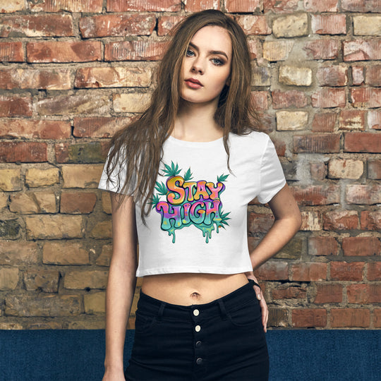 Stay High Women’s Crop Tee - Wave Fusions