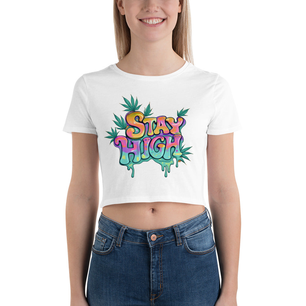 Stay High Women’s Crop Tee - Wave Fusions