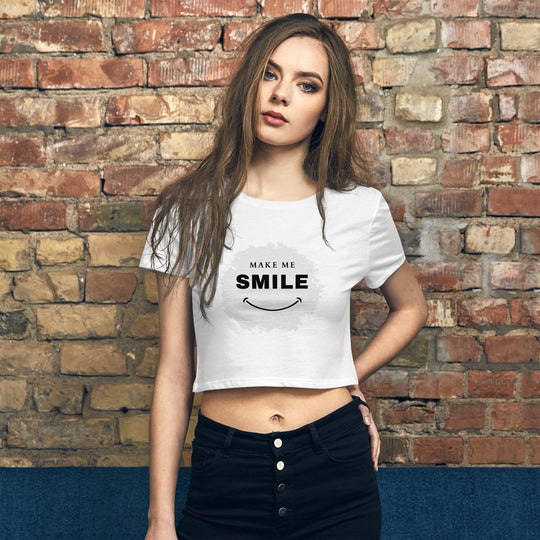 Make Me Smile Women’s Crop Tee - Wave Fusions