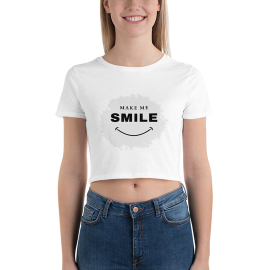 Make Me Smile Women’s Crop Tee - Wave Fusions