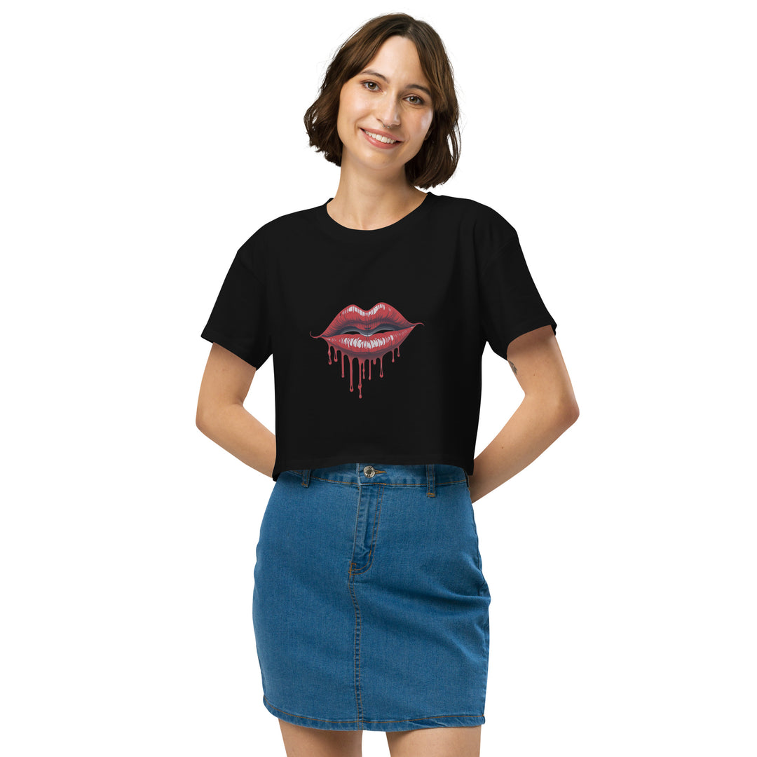 Dripping Lips Women’s crop top - Wave Fusions