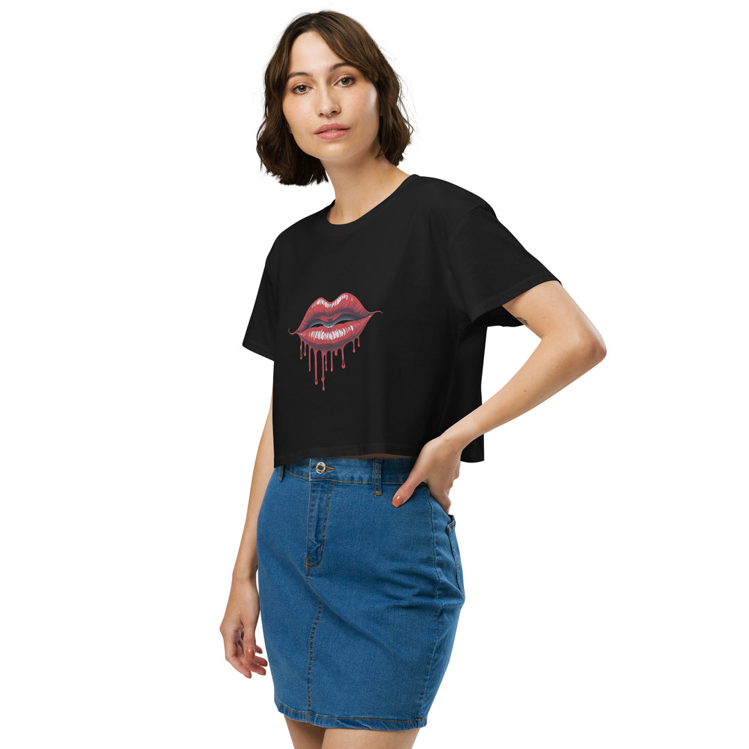 Dripping Lips Women’s crop top - Wave Fusions