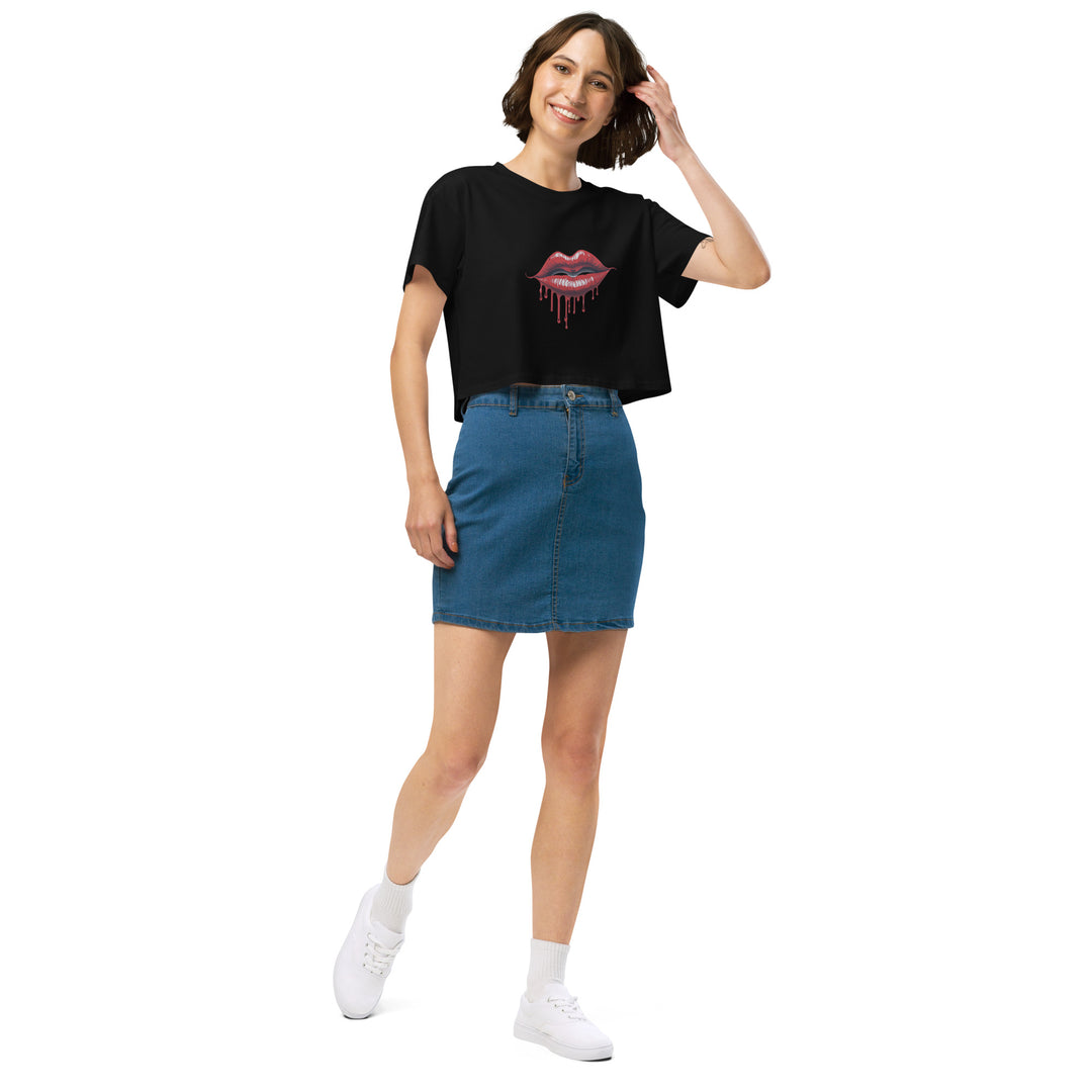 Dripping Lips Women’s crop top - Wave Fusions