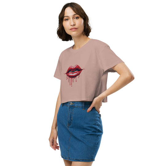 Dripping Lips Women’s crop top - Wave Fusions