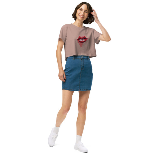 Dripping Lips Women’s crop top - Wave Fusions