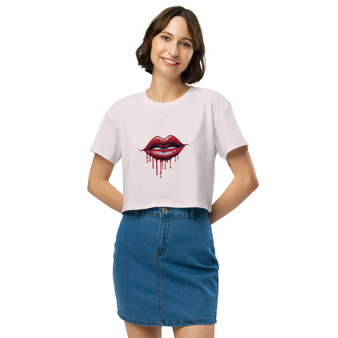 Dripping Lips Women’s crop top - Wave Fusions