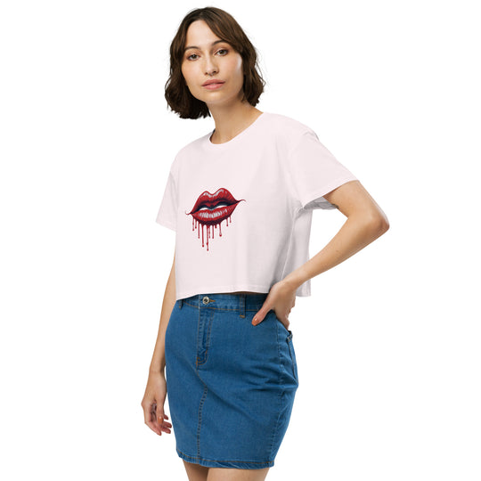 Dripping Lips Women’s crop top - Wave Fusions