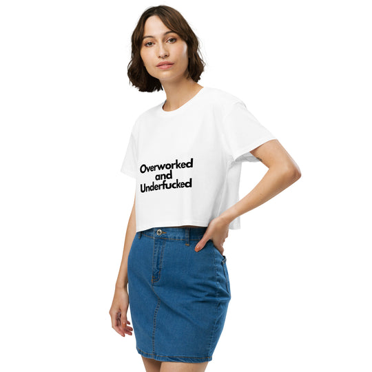 Overworked Women’s crop top - Wave Fusions