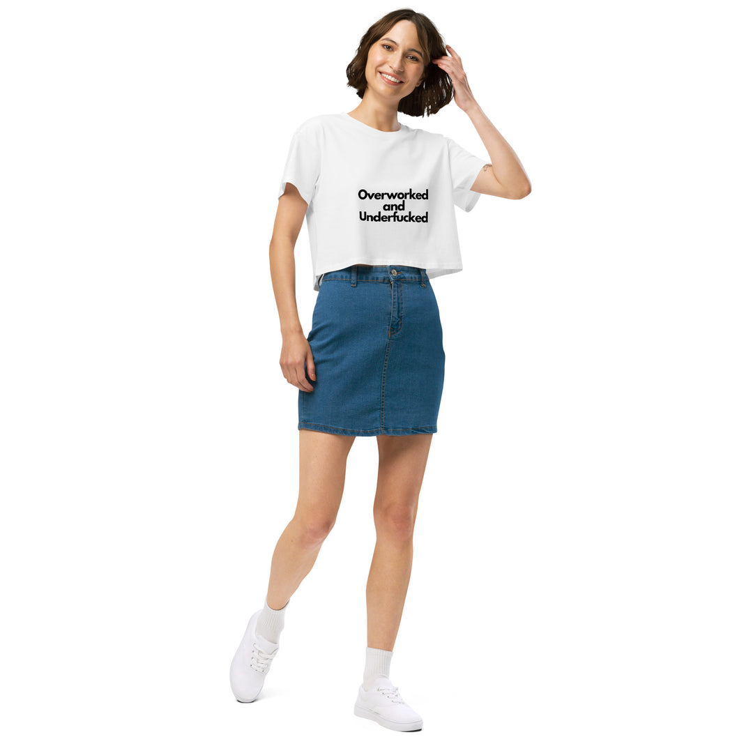 Overworked Women’s crop top - Wave Fusions